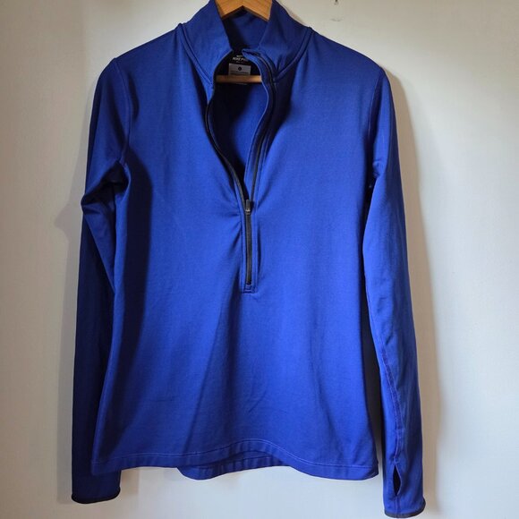 EUC NIKE PRO DRI FIT BLUE HALF ZIP MOCK NECK LONGSLEEVES LIGHT SWEATER SIZE L - Picture 1 of 16